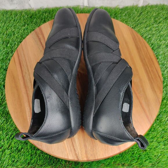 Naot Apera Soft Black Leather Women’s Size 7/EU 38 Slip On Elastic Strap Loafers - Picture 9 of 12
